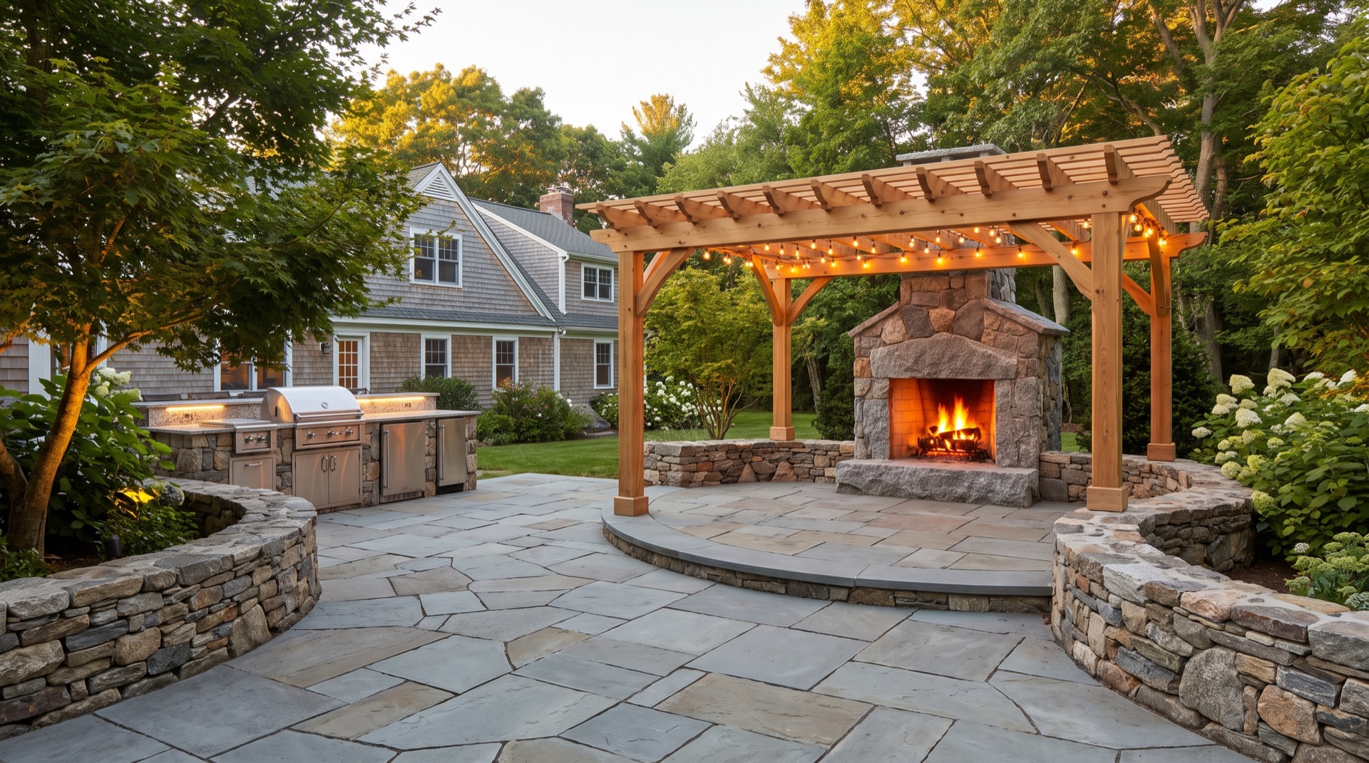 After: outdoor living renovation Brookline MA