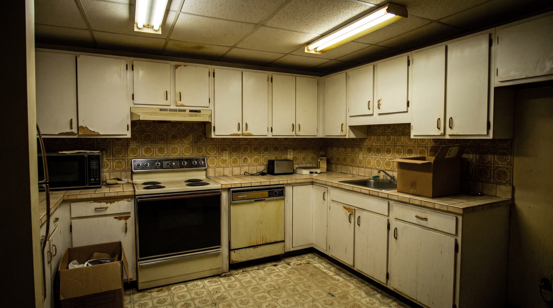 Before: outdated 1980s kitchen Newton MA, ready for renovation