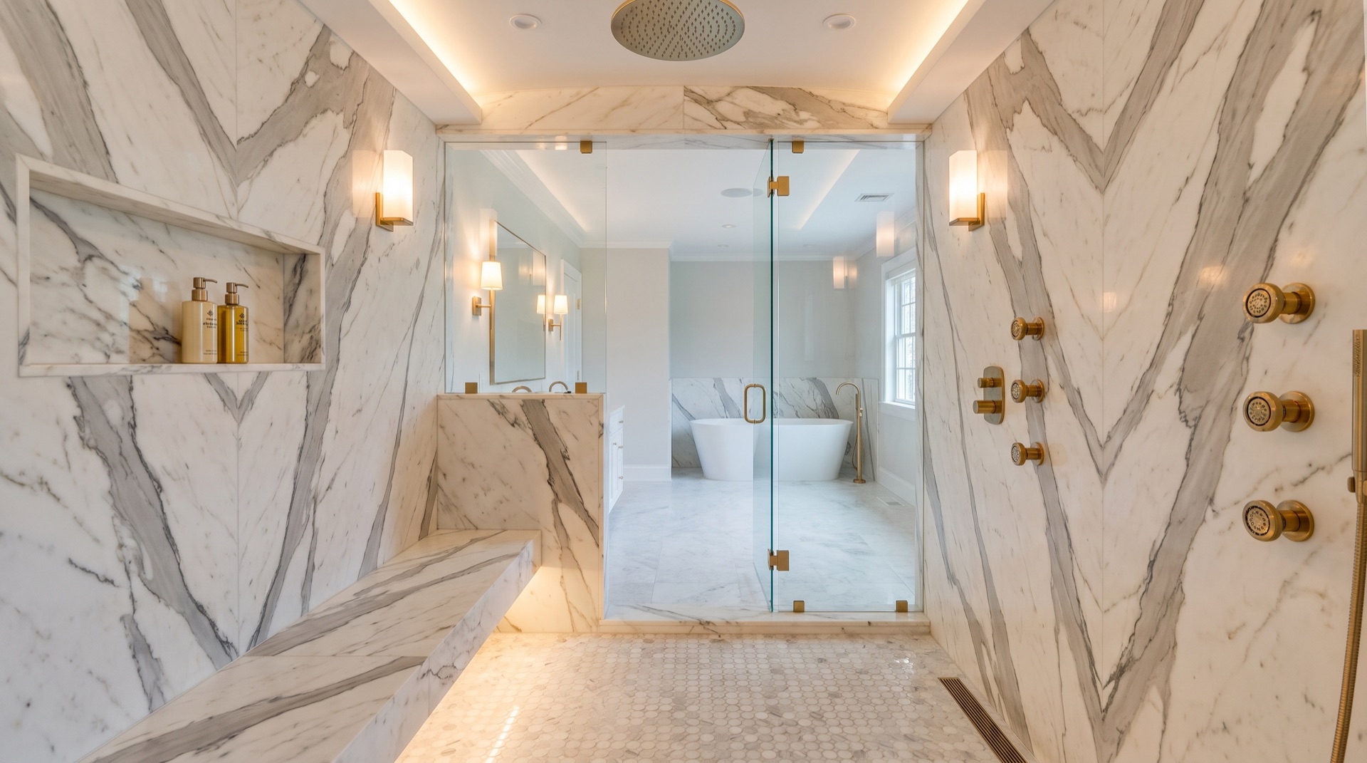 After: luxury marble shower Weston MA